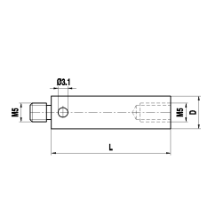 M5 удлинитель щупа из нержавеющей стали, L 60 мм, для систем ZEISS A-5555-0138